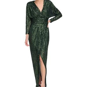 Calvin Klein Deep Emerald Sequin Gown